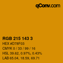 カラーコード: RGB 215 143 3 | qconv.com