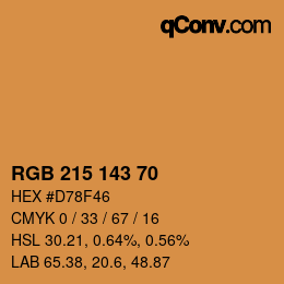 Código de color: RGB 215 143 70 | qconv.com