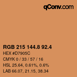 カラーコード: RGB 215 144.8 92.4 | qconv.com