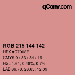 Color code: RGB 215 144 142 | qconv.com