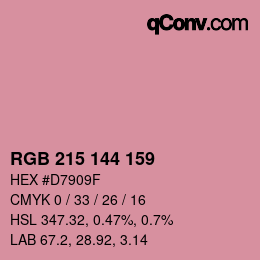 Color code: RGB 215 144 159 | qconv.com