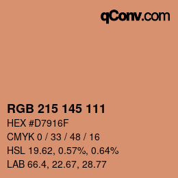 Color code: RGB 215 145 111 | qconv.com