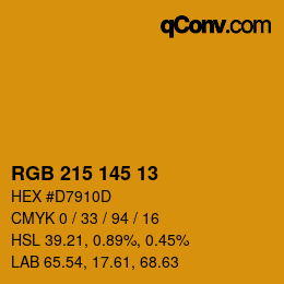 Color code: RGB 215 145 13 | qconv.com