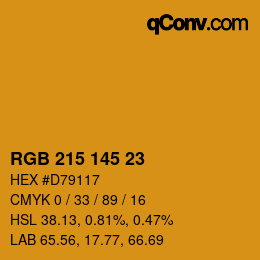 Color code: RGB 215 145 23 | qconv.com