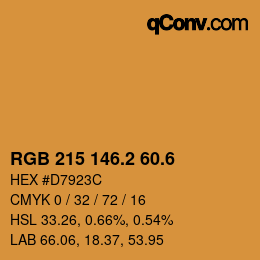 カラーコード: RGB 215 146.2 60.6 | qconv.com
