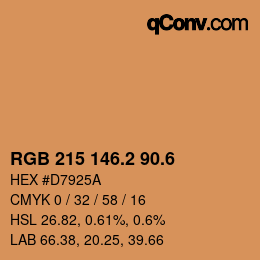 カラーコード: RGB 215 146.2 90.6 | qconv.com