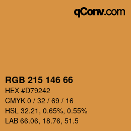 Color code: RGB 215 146 66 | qconv.com