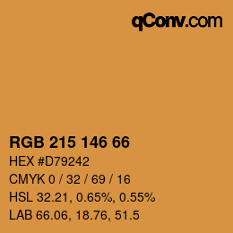 颜色代码: RGB 215 146 66 | qconv.com