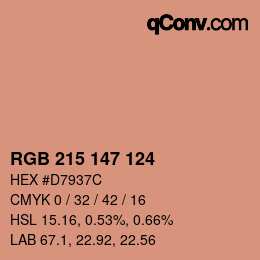 Color code: RGB 215 147 124 | qconv.com
