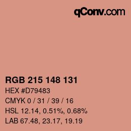 Color code: RGB 215 148 131 | qconv.com