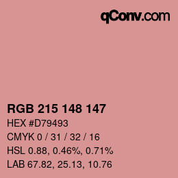 Color code: RGB 215 148 147 | qconv.com