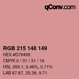 カラーコード: RGB 215 148 149 | qconv.com