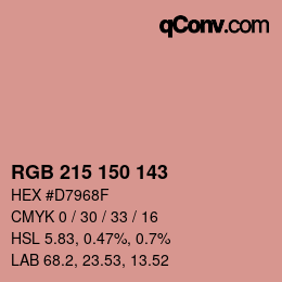 Código de color: RGB 215 150 143 | qconv.com