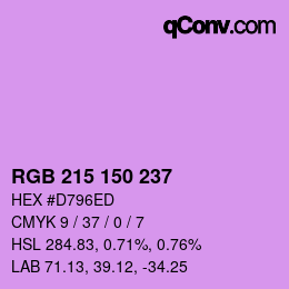 Color code: RGB 215 150 237 | qconv.com