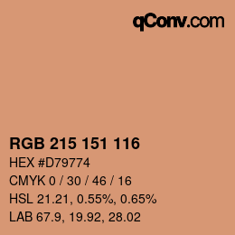 Color code: RGB 215 151 116 | qconv.com