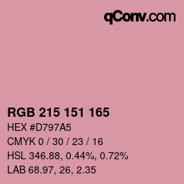 Color code: RGB 215 151 165 | qconv.com