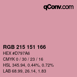 カラーコード: RGB 215 151 166 | qconv.com
