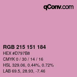 Color code: RGB 215 151 184 | qconv.com