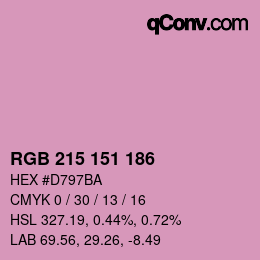 Color code: RGB 215 151 186 | qconv.com