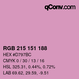 Color code: RGB 215 151 188 | qconv.com