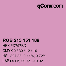 カラーコード: RGB 215 151 189 | qconv.com