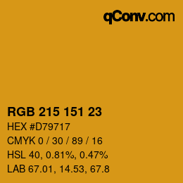 カラーコード: RGB 215 151 23 | qconv.com