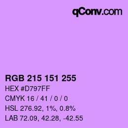 Color code: RGB 215 151 255 | qconv.com
