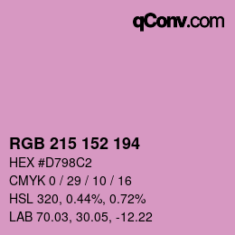 カラーコード: RGB 215 152 194 | qconv.com
