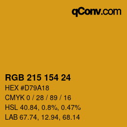 カラーコード: RGB 215 154 24 | qconv.com