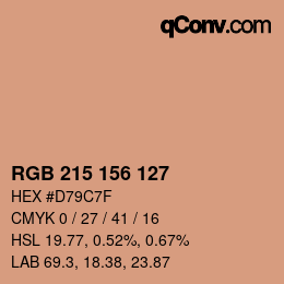 Código de color: RGB 215 156 127 | qconv.com