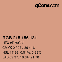 Código de color: RGB 215 156 131 | qconv.com