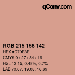 カラーコード: RGB 215 158 142 | qconv.com