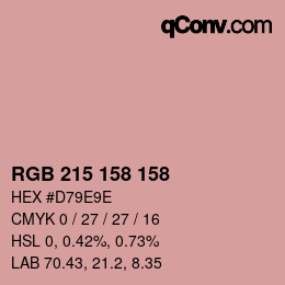 颜色代码: RGB 215 158 158 | qconv.com
