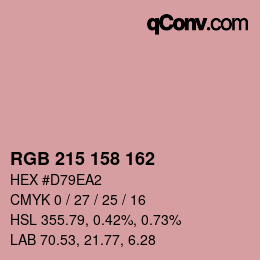 颜色代码: RGB 215 158 162 | qconv.com