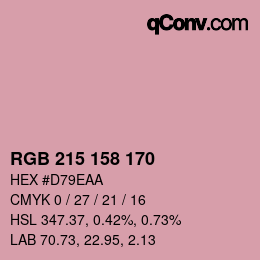 カラーコード: RGB 215 158 170 | qconv.com