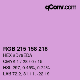 Color code: RGB 215 158 218 | qconv.com
