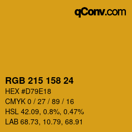カラーコード: RGB 215 158 24 | qconv.com