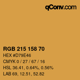 カラーコード: RGB 215 158 70 | qconv.com