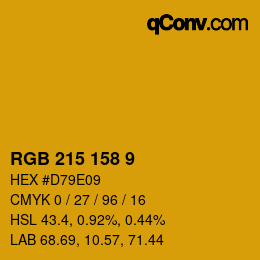 颜色代码: RGB 215 158 9 | qconv.com