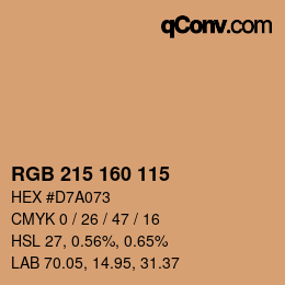 Color code: RGB 215 160 115 | qconv.com