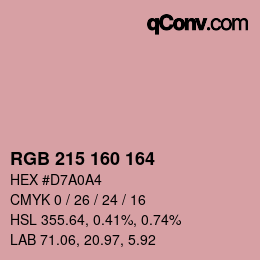 Color code: RGB 215 160 164 | qconv.com