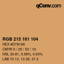Color code: RGB 215 161 104 | qconv.com