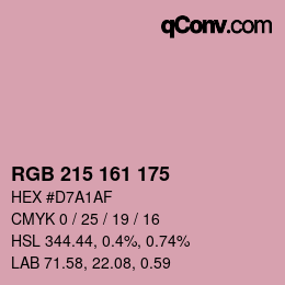 Color code: RGB 215 161 175 | qconv.com