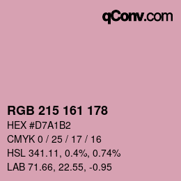 カラーコード: RGB 215 161 178 | qconv.com