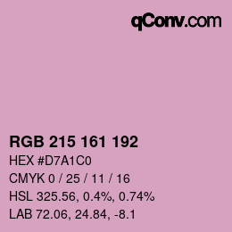 カラーコード: RGB 215 161 192 | qconv.com