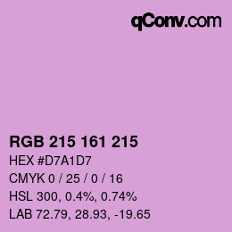 Color code: RGB 215 161 215 | qconv.com