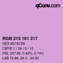Color code: RGB 215 161 217 | qconv.com