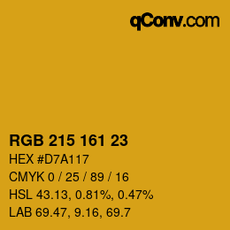Color code: RGB 215 161 23 | qconv.com