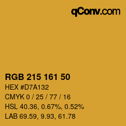 Código de color: RGB 215 161 50 | qconv.com