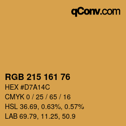 Color code: RGB 215 161 76 | qconv.com